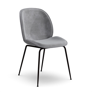 Pemberly Row Contemporary Velvet Side Chair (Set of 2) in Gray