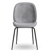 Pemberly Row Contemporary Velvet Side Chair (Set of 2) in Gray