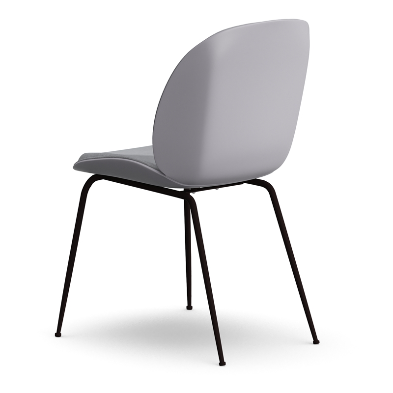 Pemberly Row Contemporary Velvet Side Chair (Set of 2) in Gray