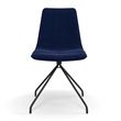 Pemberly Row Contemporary Velvet Swivel Side Chair in Sapphire