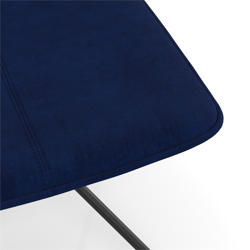 Pemberly Row Contemporary Velvet Swivel Side Chair in Sapphire