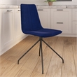 Pemberly Row Contemporary Velvet Swivel Side Chair in Sapphire