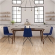 Pemberly Row Contemporary Velvet Swivel Side Chair in Sapphire