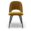 Pemberly Row Contemporary Velvet Side Chair (Set of 2) in Gold