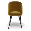 Pemberly Row Contemporary Velvet Side Chair (Set of 2) in Gold
