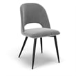 Pemberly Row Contemporary Velvet Side Chair (Set of 2) in Gray