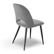 Pemberly Row Contemporary Velvet Side Chair (Set of 2) in Gray