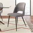 Pemberly Row Contemporary Velvet Side Chair (Set of 2) in Gray