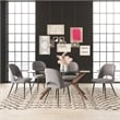 Pemberly Row Contemporary Velvet Side Chair (Set of 2) in Gray