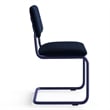 Pemberly Row Contemporary Velvet Side Chair (Set of 2) in Blue