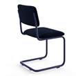 Pemberly Row Contemporary Velvet Side Chair (Set of 2) in Blue