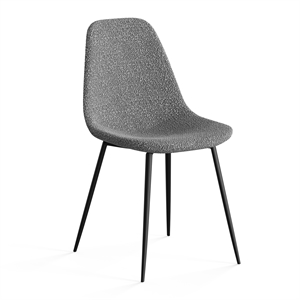 Pemberly Row Contemporary Boucle Side Chair (Set of 2) in Gray