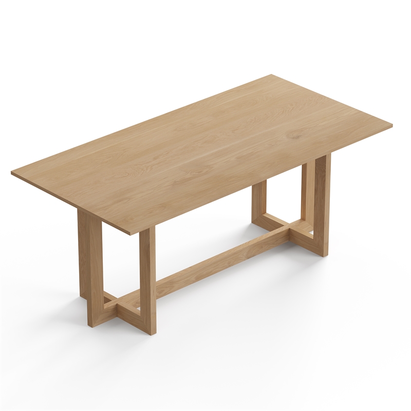 Pemberly Row Contemporary Rectanglular Dining Table in Natural