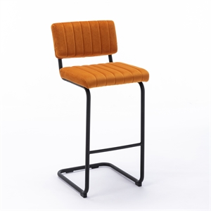 Pemberly Row Contemporary Bar Height Stool (Set of 2) in Brown