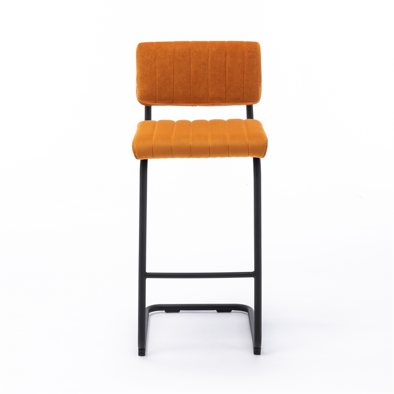 Pemberly Row Contemporary Bar Height Stool (Set of 2) in Brown