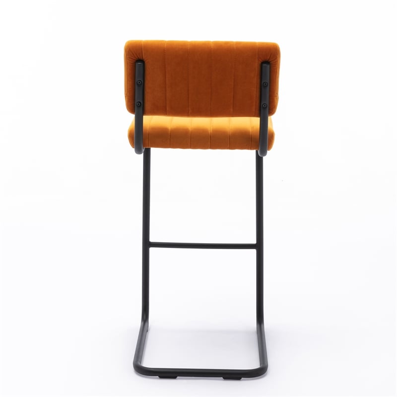 Pemberly Row Contemporary Bar Height Stool (Set of 2) in Brown