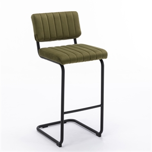 Pemberly Row Contemporary Bar Height Stool (Set of 2) in Olive