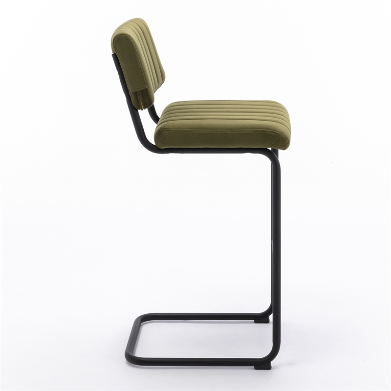 Pemberly Row Contemporary Bar Height Stool (Set of 2) in Olive