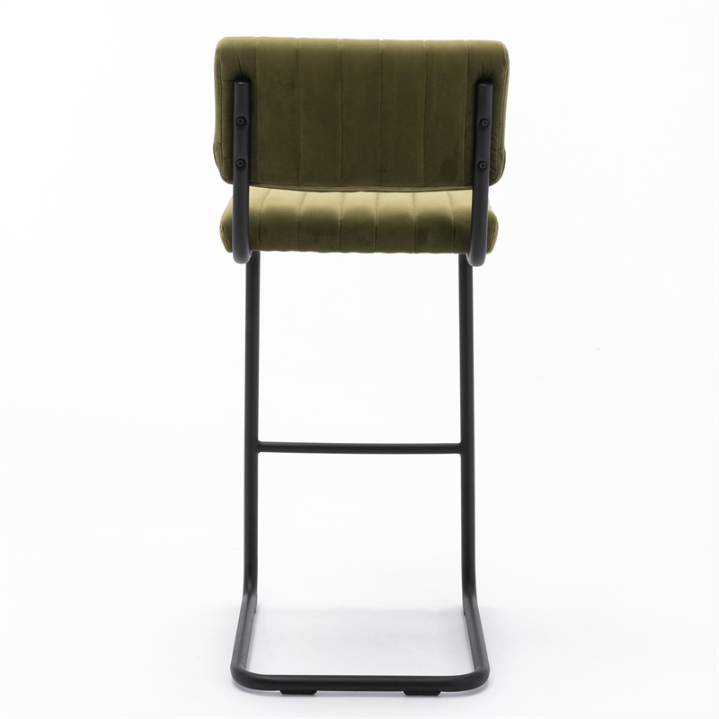 Pemberly Row Contemporary Bar Height Stool (Set of 2) in Olive