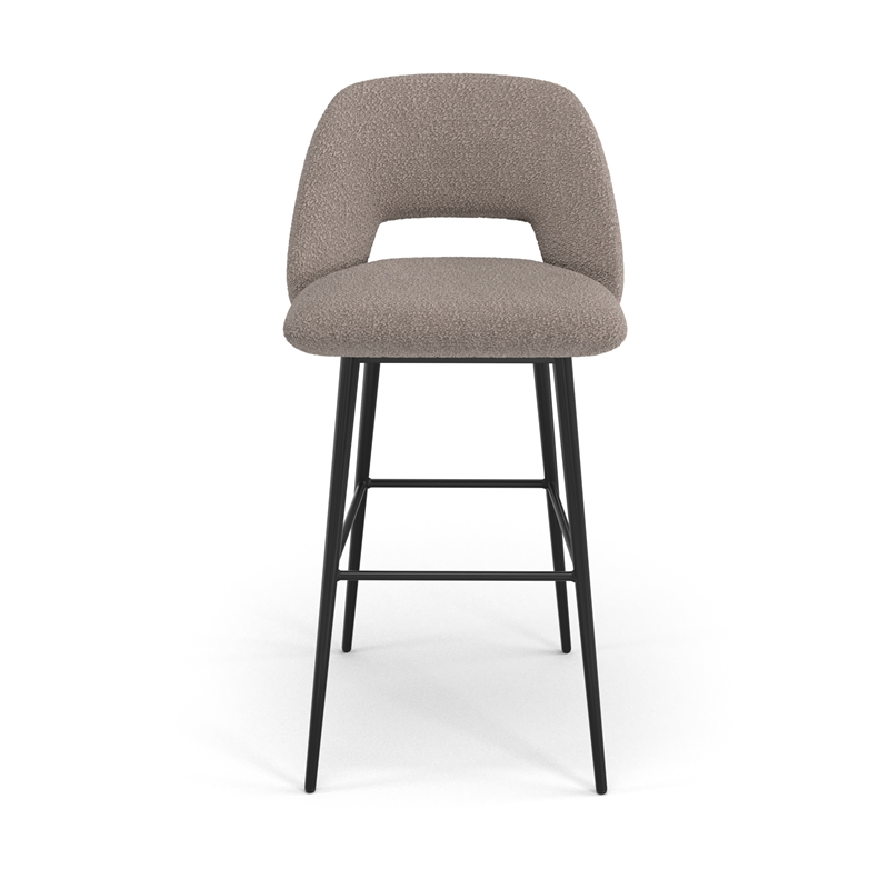 Pemberly Row Contemporary Bar Height Stools (Set of 2) in Gray