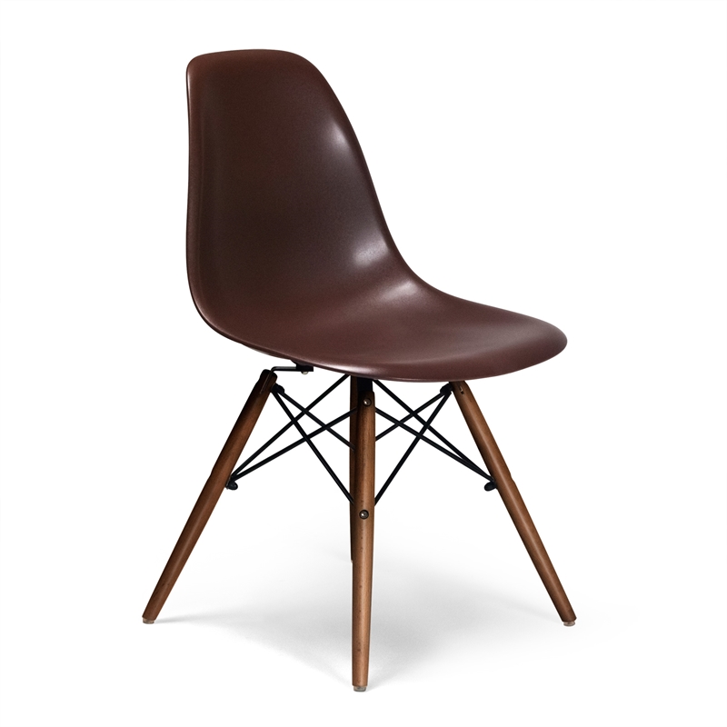 Pemberly Row Modern Side Chairs (Set of 2) in Brown and Walnut