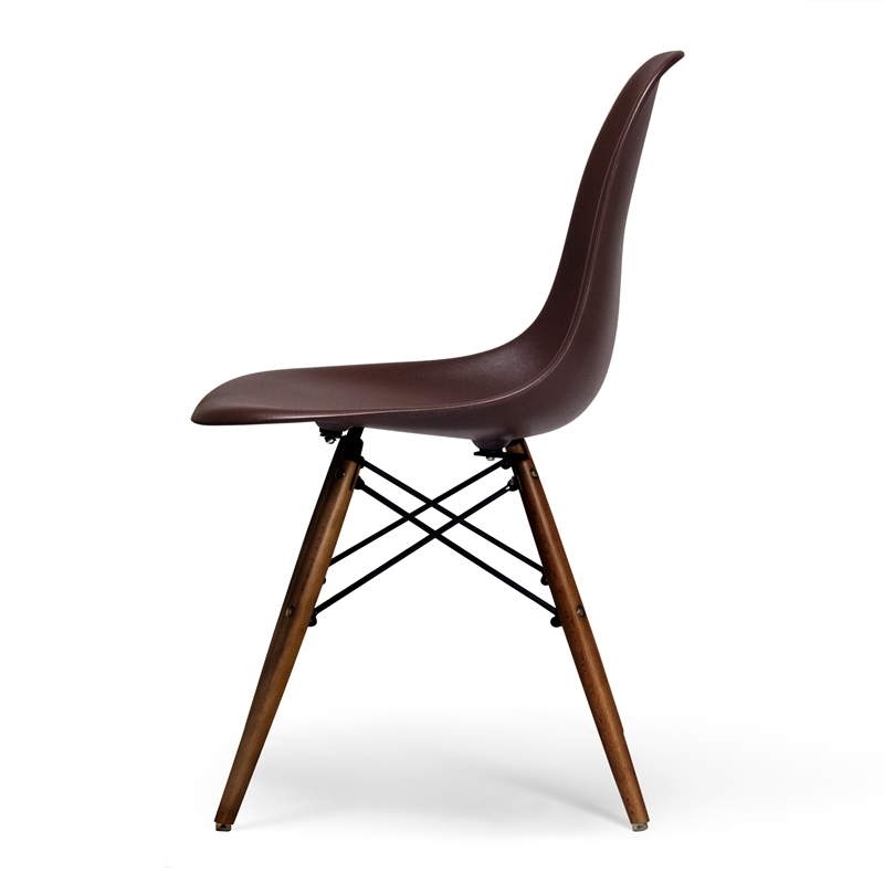 Pemberly Row Modern Side Chairs (Set of 2) in Brown and Walnut