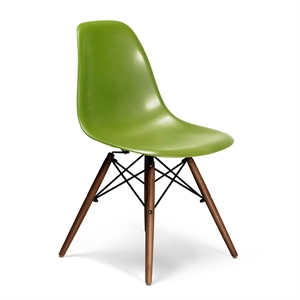 Pemberly Row Modern Side Chairs (Set of 2) in Green and Walnut