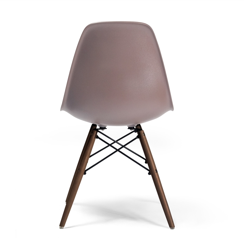 Pemberly Row Modern Side Chairs (Set of 2) in Taupe and Walnut