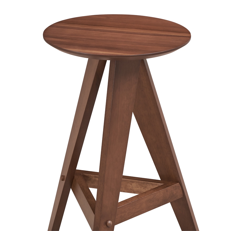 Pemberly Row Modern Counter Height Stools (Set of 2) in Walnut