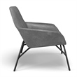 Pemberly Row Vegan Leather Accent Chair - Black Leatherette in Gray