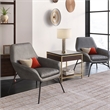 Pemberly Row Vegan Leather Accent Chair - Black Leatherette in Gray