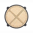 Pemberly Row Solid Wood with Natural Woven Cane Side Table in Black