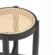 Pemberly Row Solid Wood with Natural Woven Cane Side Table in Black
