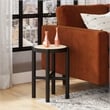 Pemberly Row Solid Wood with Natural Woven Cane Side Table in Black