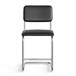 Pemberly Row Vegan Leather Counter Height Stool (Set of 2) in Black
