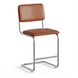 Pemberly Row Vegan Leather Counter Height Stool (Set of 2) in Brown