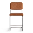 Pemberly Row Vegan Leather Counter Height Stool (Set of 2) in Brown