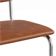 Pemberly Row Vegan Leather Counter Height Stool (Set of 2) in Brown