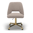 Pemberly Row Boucle Upholstered Seat and Back Rolling Chair in Gray