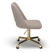 Pemberly Row Boucle Upholstered Seat and Back Rolling Chair in Gray