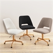 Pemberly Row Boucle Upholstered Seat and Back Rolling Chair in Gray