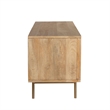 Pemberly Row Solid Wood with Natural Woven Cane TV Stand in Natural