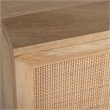 Pemberly Row Solid Wood with Natural Woven Cane TV Stand in Natural
