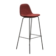 Pemberly Row Performance Velvet Bar Height Stools (Set of 2) in Red