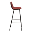 Pemberly Row Performance Velvet Bar Height Stools (Set of 2) in Red