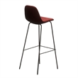 Pemberly Row Performance Velvet Bar Height Stools (Set of 2) in Red