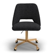 Pemberly Row Boucle Upholstered Seat and Back Rolling Chair in Black