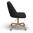 Pemberly Row Boucle Upholstered Seat and Back Rolling Chair in Black