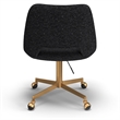 Pemberly Row Boucle Upholstered Seat and Back Rolling Chair in Black
