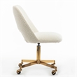 Pemberly Row Boucle Upholstered Seat and Back Rolling Chair in White